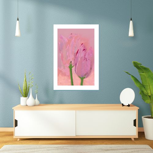 Pink flowers fading